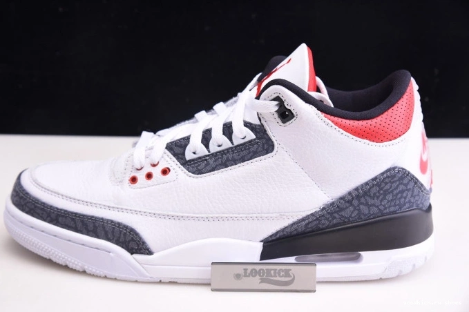 CZ6431-100 FIRE AIR "WHITE JORDAN RETRO 3 RED" 0715